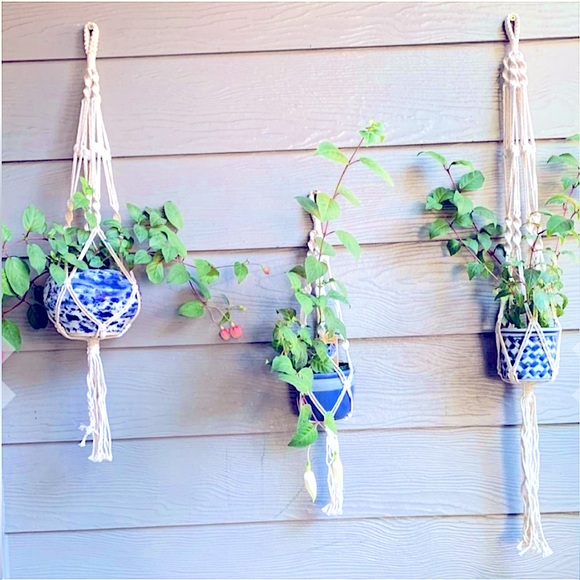 🆕3pc Modern BÖHÖ Macramé Plant Hangers Uniquely Hand Crafted [Indoors/Outdoors] - Picture 3 of 16